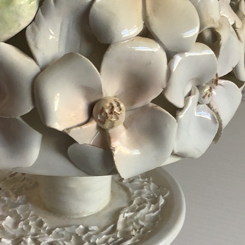 ARDALT Italy Vintage Fiori Bianco Porcelain Topiary Tree Cottagecore 14” - Picture 13 of 14